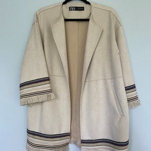 Zara - Open Jacket - Embroidered detailing with fringe